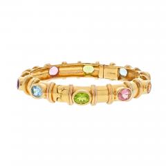 David Webb DAVID WEBB 18K YELLOW GOLD SEMI PRECIOUS COLOR STONE BANGLE BRACELET - 2902013