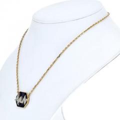 David Webb DAVID WEBB 18K YELLOW GOLD SKIP BLACK ENAMEL DIAMOND PENDANT - 1963038