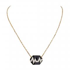 David Webb DAVID WEBB 18K YELLOW GOLD SKIP BLACK ENAMEL DIAMOND PENDANT - 1965661