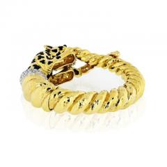 David Webb DAVID WEBB 18K YELLOW GOLD SPOTTED LEOPARD DIAMOND BANGLE BRACELET - 1977171