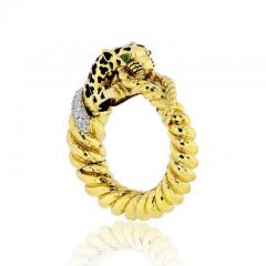 David Webb DAVID WEBB 18K YELLOW GOLD SPOTTED LEOPARD DIAMOND BANGLE BRACELET - 1977173