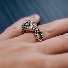 David Webb DAVID WEBB 18K YELLOW GOLD SPOTTED LEOPARD DIAMOND RING - 2212867