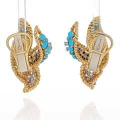David Webb DAVID WEBB 18K YELLOW GOLD TURQUOISE BEADS AND DIAMOND EARRINGS - 2281853