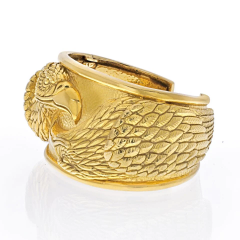 David Webb DAVID WEBB 18K YELLOW GOLD TWIN EAGLE CUFF BRACELET - 2713096