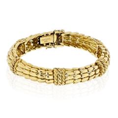 David Webb DAVID WEBB 18K YELLOW GOLD TWIST ROPE SECTIONAL FISHSCALE FLEXIBLE BRACELET - 1941045