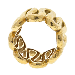David Webb DAVID WEBB 18K YELLOW GOLD ZIGZAG HAMMERED RING - 2732038