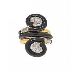 David Webb DAVID WEBB 1970 NEW YORK SWIRL ENAMEL COCKTAIL RING - 2861805