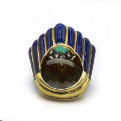 David Webb DAVID WEBB CIRCA 1960S PLATINUM 18K YELLOW GOLD EMERALD AND DIAMOND RING - 1755809