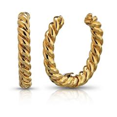 David Webb DAVID WEBB CIRCA 1970S 18K YELLOW GOLD GOLD HOOP EARRINGS - 1767478