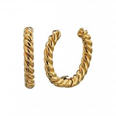 David Webb DAVID WEBB CIRCA 1970S 18K YELLOW GOLD GOLD HOOP EARRINGS - 1768588