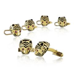 David Webb DAVID WEBB KINGDOM 18K YELLOW GOLD CHEETAH 4 STUD BUTTON CUFF LINKS - 1786179