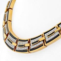 David Webb DAVID WEBB MANHATTAN MINIMALISM PARTHENON BLACK ENAMEL NECKLACE - 2789393