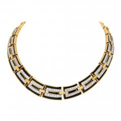 David Webb DAVID WEBB MANHATTAN MINIMALISM PARTHENON BLACK ENAMEL NECKLACE - 2790884