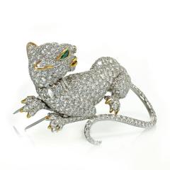 David Webb DAVID WEBB PANTHERE PLATINUM 18K WHITE GOLD 19 27 CTTW DIAMOND BROOCH - 1755639