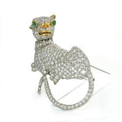 David Webb DAVID WEBB PANTHERE PLATINUM 18K WHITE GOLD 19 27 CTTW DIAMOND BROOCH - 1755640