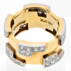 David Webb DAVID WEBB PLATINUM 18K YELLOW GOLD 1 75CTTW PUZZLE DIAMOND RING - 3396468