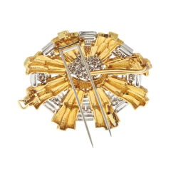 David Webb DAVID WEBB PLATINUM 18K YELLOW GOLD 15 80CTS HERALDIC DIAMOND PENDANT BROOCH - 3041222