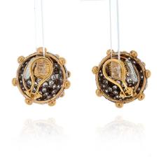 David Webb DAVID WEBB PLATINUM 18K YELLOW GOLD 16 CARATS DIAMOND DOME CLIP EARRINGS - 2281903