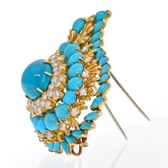 David Webb DAVID WEBB PLATINUM 18K YELLOW GOLD 1970S TURQUOISE AND DIAMOND - 2707826