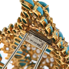 David Webb DAVID WEBB PLATINUM 18K YELLOW GOLD 1970S TURQUOISE AND DIAMOND - 2707883