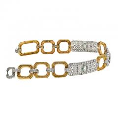 David Webb DAVID WEBB PLATINUM 18K YELLOW GOLD 25 CARAT DIAMOND COLLAR NECKLACE - 3135779