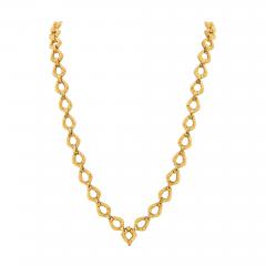 David Webb DAVID WEBB PLATINUM 18K YELLOW GOLD 31 INCHES TEXTURED LINK CHAIN NECKLACE - 3103207