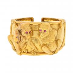 David Webb DAVID WEBB PLATINUM 18K YELLOW GOLD APES BRACELET - 3435125