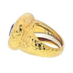 David Webb DAVID WEBB PLATINUM 18K YELLOW GOLD BEZEL SET PURPLE AMETHYST RING - 2345851