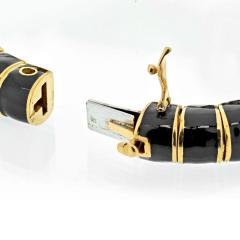 David Webb DAVID WEBB PLATINUM 18K YELLOW GOLD BLACK ENAMEL AND DIAMOND HORSE BRACELET - 2569871