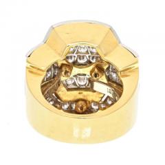 David Webb DAVID WEBB PLATINUM 18K YELLOW GOLD BLACK ENAMEL DIAMOND RING - 3049554