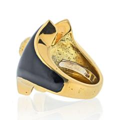 David Webb DAVID WEBB PLATINUM 18K YELLOW GOLD BLACK ENAMEL VINTAGE RING - 2569920