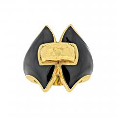David Webb DAVID WEBB PLATINUM 18K YELLOW GOLD BLACK ENAMEL VINTAGE RING - 2571265