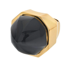 David Webb DAVID WEBB PLATINUM 18K YELLOW GOLD BLACK ONYX DOME RING - 2858239