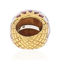 David Webb DAVID WEBB PLATINUM 18K YELLOW GOLD CHECKERBOARD DOME RING - 1932130