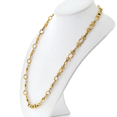 David Webb DAVID WEBB PLATINUM 18K YELLOW GOLD CIRCLE MOTIF 32 CHAIN NECKLACE - 3715751
