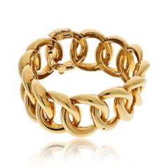 David Webb DAVID WEBB PLATINUM 18K YELLOW GOLD CURVED LINK BRACELET - 3420797