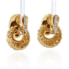 David Webb DAVID WEBB PLATINUM 18K YELLOW GOLD DIAMOND DOOR KNOCKERS EARRINGS - 1893737