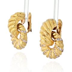 David Webb DAVID WEBB PLATINUM 18K YELLOW GOLD DIAMOND DOOR KNOCKERS EARRINGS - 1893738