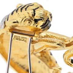 David Webb DAVID WEBB PLATINUM 18K YELLOW GOLD DIAMOND TIGER ANIMAL BROOCH - 3492994