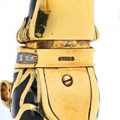 David Webb DAVID WEBB PLATINUM 18K YELLOW GOLD DOUBLE HEAD LION IN BLACK ENAMEL BRACELET - 2914113