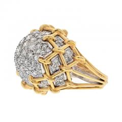 David Webb DAVID WEBB PLATINUM 18K YELLOW GOLD GEODESIC DOME DIAMOND RING - 2936037