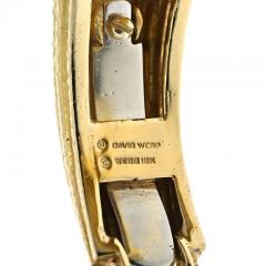 David Webb DAVID WEBB PLATINUM 18K YELLOW GOLD HAMMERED SWIRL CROSSOVER HINGED BRACELET - 3226503