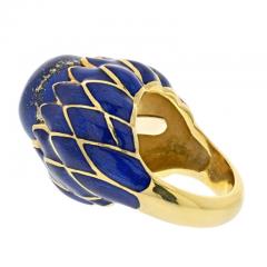 David Webb DAVID WEBB PLATINUM 18K YELLOW GOLD LAPIS AND BLUE ENAMEL RING - 3008099