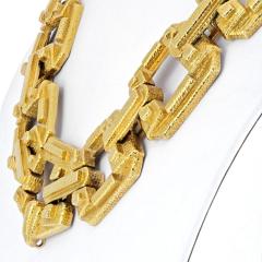 David Webb DAVID WEBB PLATINUM 18K YELLOW GOLD LARGE ANCIENT WORLD OPEN LINK NECKLACE - 2444462