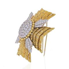 David Webb DAVID WEBB PLATINUM 18K YELLOW GOLD MALTESE DIAMOND BROOCH - 1985527