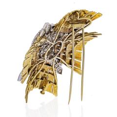 David Webb DAVID WEBB PLATINUM 18K YELLOW GOLD MALTESE DIAMOND BROOCH - 1985529