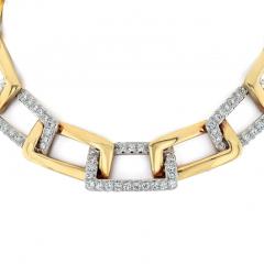 David Webb DAVID WEBB PLATINUM 18K YELLOW GOLD OPEN LINK COLLAR NECKLACE - 3263509
