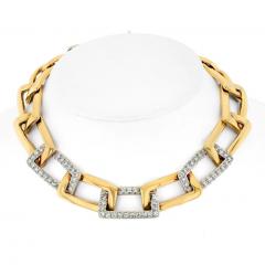 David Webb DAVID WEBB PLATINUM 18K YELLOW GOLD OPEN LINK COLLAR NECKLACE - 3263511