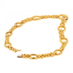 David Webb DAVID WEBB PLATINUM 18K YELLOW GOLD OPEN LINK HAMMERED NECKLACE - 3180854