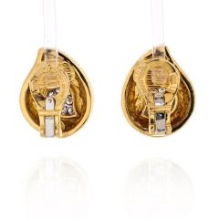 David Webb DAVID WEBB PLATINUM 18K YELLOW GOLD PAISLEY DIAMOND EARRINGS - 2390203